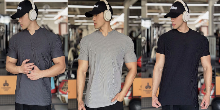 🔥 KAUF 2, BEKOMM 1 KOSTENLOS! 🏋️‍♂️👕 Männer V-Ausschnitt Kurzarm Muscle-Fitness-Shirt Perfekt sitzend, atemaktiv, zeigt deinen sportlichen Stil!