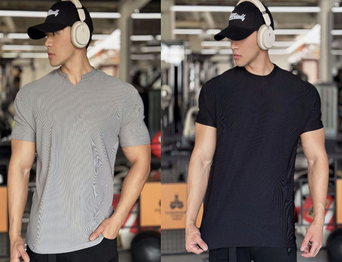 🔥 KAUF 2, BEKOMM 1 KOSTENLOS! 🏋️‍♂️👕 Männer V-Ausschnitt Kurzarm Muscle-Fitness-Shirt Perfekt sitzend, atemaktiv, zeigt deinen sportlichen Stil!