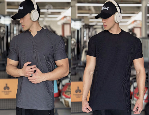 🔥 KAUF 2, BEKOMM 1 KOSTENLOS! 🏋️‍♂️👕 Männer V-Ausschnitt Kurzarm Muscle-Fitness-Shirt Perfekt sitzend, atemaktiv, zeigt deinen sportlichen Stil!