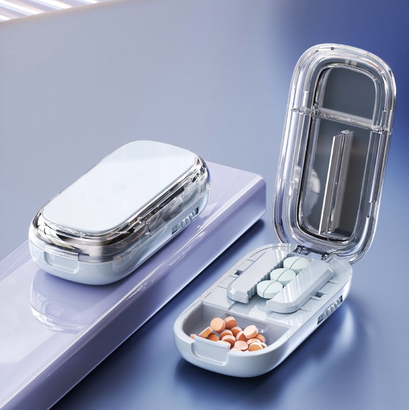⌛ Nur noch 3 Tage – 50 % auf alles! ⏰Hygienischer Reise-Pillenschneider – Kompakt für unterwegs, einfach zu reinigen & zu bedienen 🧳✨