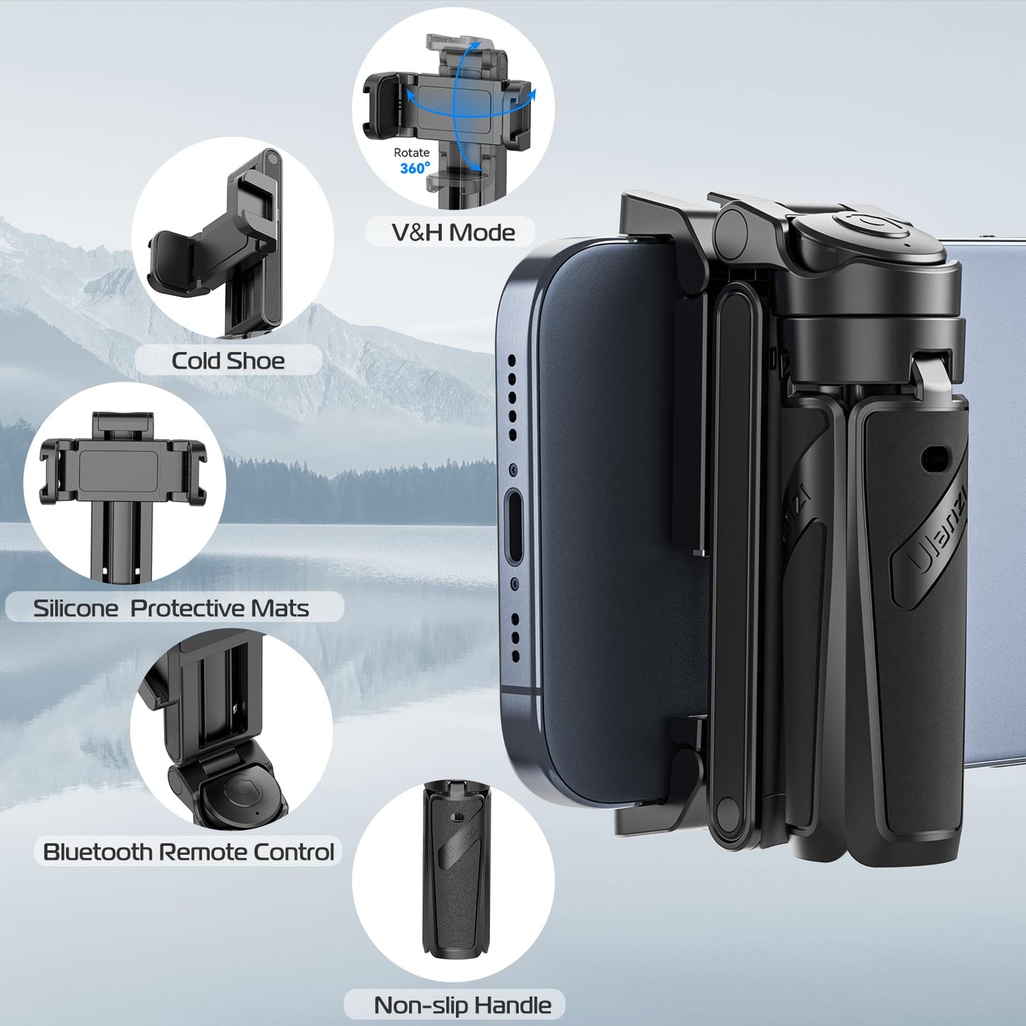 😍📱Ausziehbares Selfie Stick Stativ im Taschenformat mit abnehmbarer Fernbedienung📸