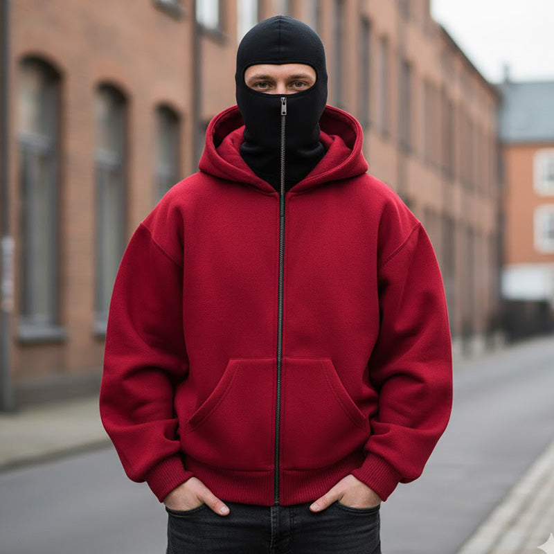 👁️‍🗨️Kapuzenpulli mit Kapuze und integriertem Reißverschluss für Herren, sportliches Sweatshirt