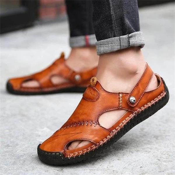 🔥Große Größe Weiches Leder Männer Atmungsaktive Outdoor-Sandalen