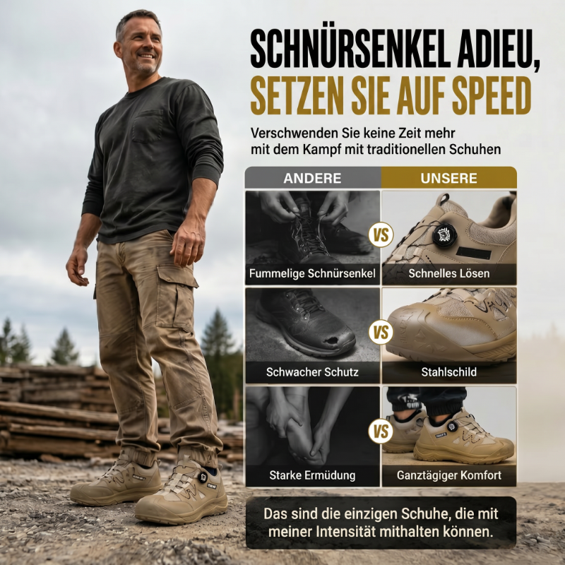 Sicherheitsschuhe für Herren mit Stahlkappe und Drehschnürsystem
