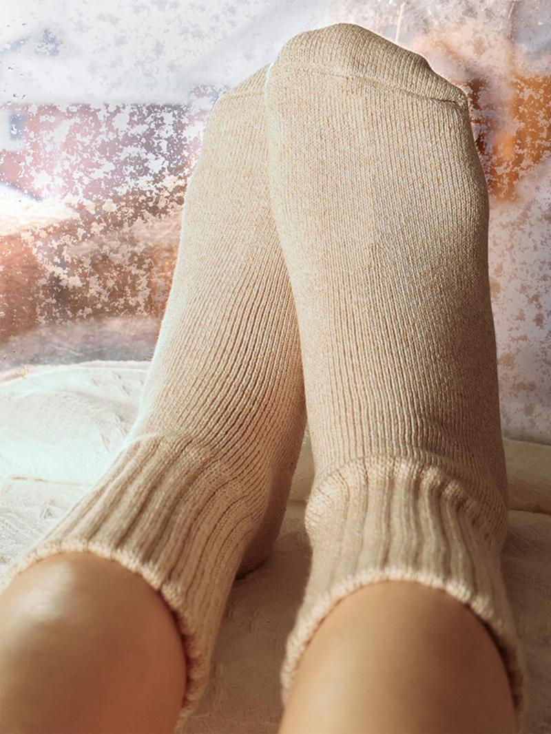 Nyzfexk Damen-Socken, halbhohe, solide, weiche, bequeme, warme Socken für Herbst und Winter