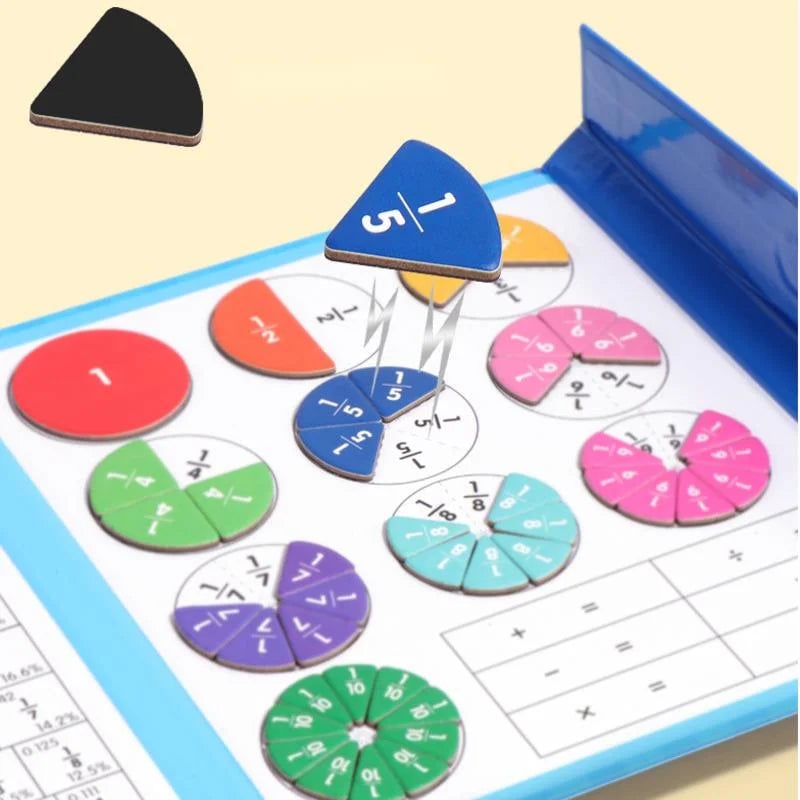🧩 🎨Magnetisches Montessori-Bruchpuzzle aus Holz für Kinder