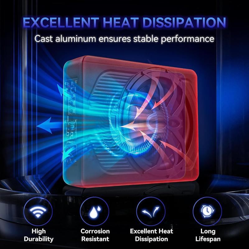 1200W 10'' Untersitz-Aktiv-Subwoofer +Kabelset&Licht Auto Bassbox Kompakt Lautsprecher