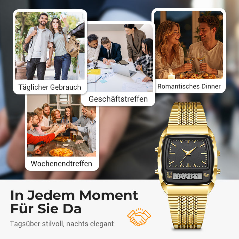 ⏰Zeitlich begrenzte 50% Rabattaktion💥💥LIEBIG Roman Retro Dual System Multifunktions-Digital-Sportuhr