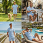 Zweiteiliges Sommer-Set für Herren aus Polohemd und Shorts