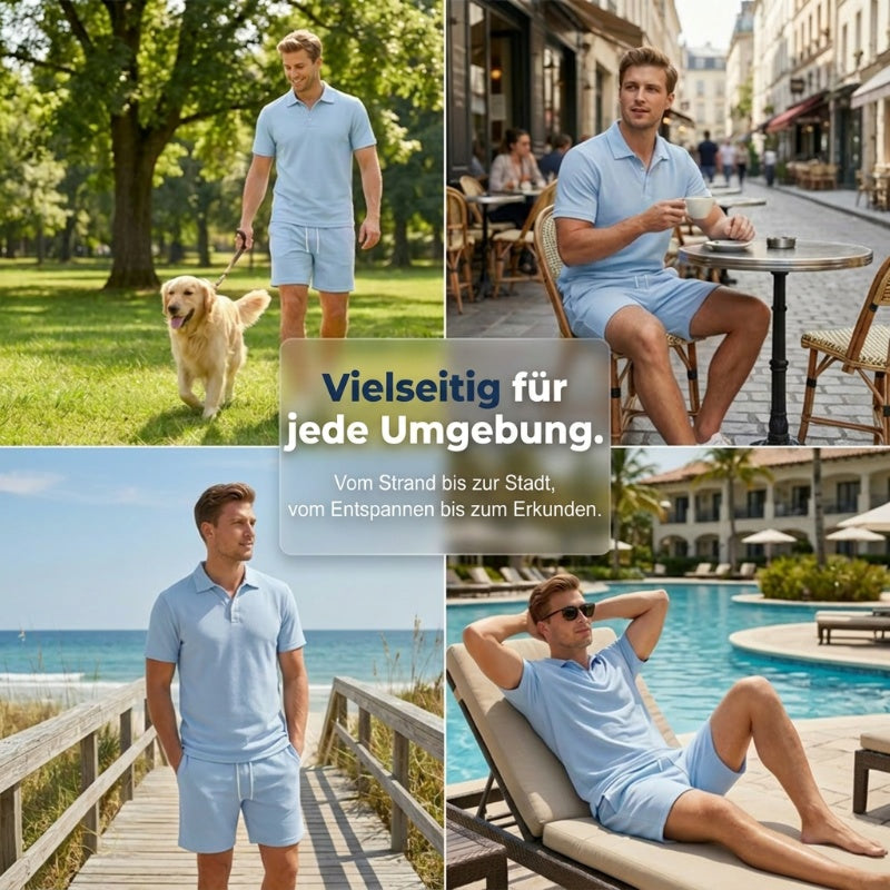 Zweiteiliges Sommer-Set für Herren aus Polohemd und Shorts