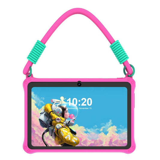 7-Zoll-Kinder-Tablet mit Android 13 OS, 4 GB RAM, 32 GB Speicher, Dual-Kamera, Silikonhülle, Bluetooth-kompatibel und WLAN-fähig, für lernende Kinder