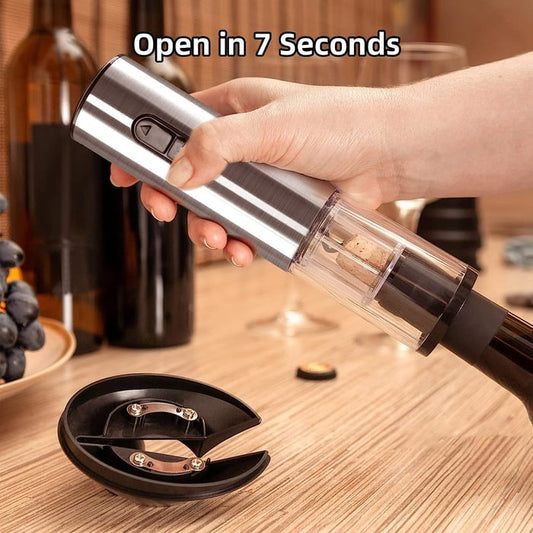🍾 50% RABATT! 🍷 Satz Elektrischer Flaschenöffner – Kabellos, Automatische Drehung & Ergonomisches Design für Einfaches Öffnen ⚡