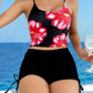 2-teiliges Damen Tankini-Set mit Floral-Print & Tunnelzug