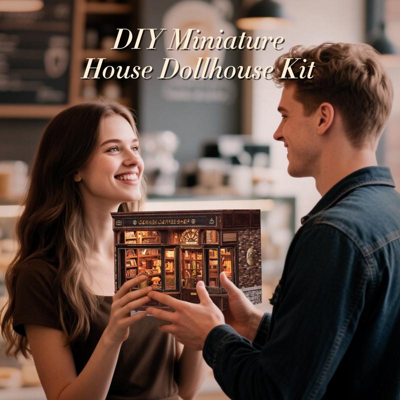 DIY-Buch-Kit, Miniatur-Puppenhaus mit LED-Licht, Staubschutzhülle