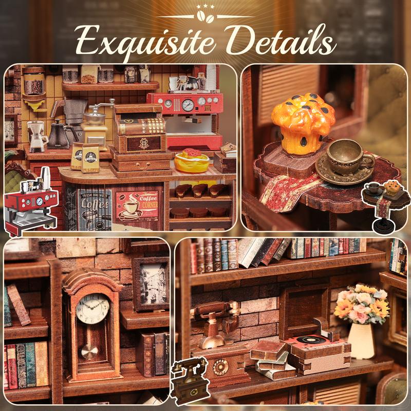 DIY-Buch-Kit, Miniatur-Puppenhaus mit LED-Licht, Staubschutzhülle
