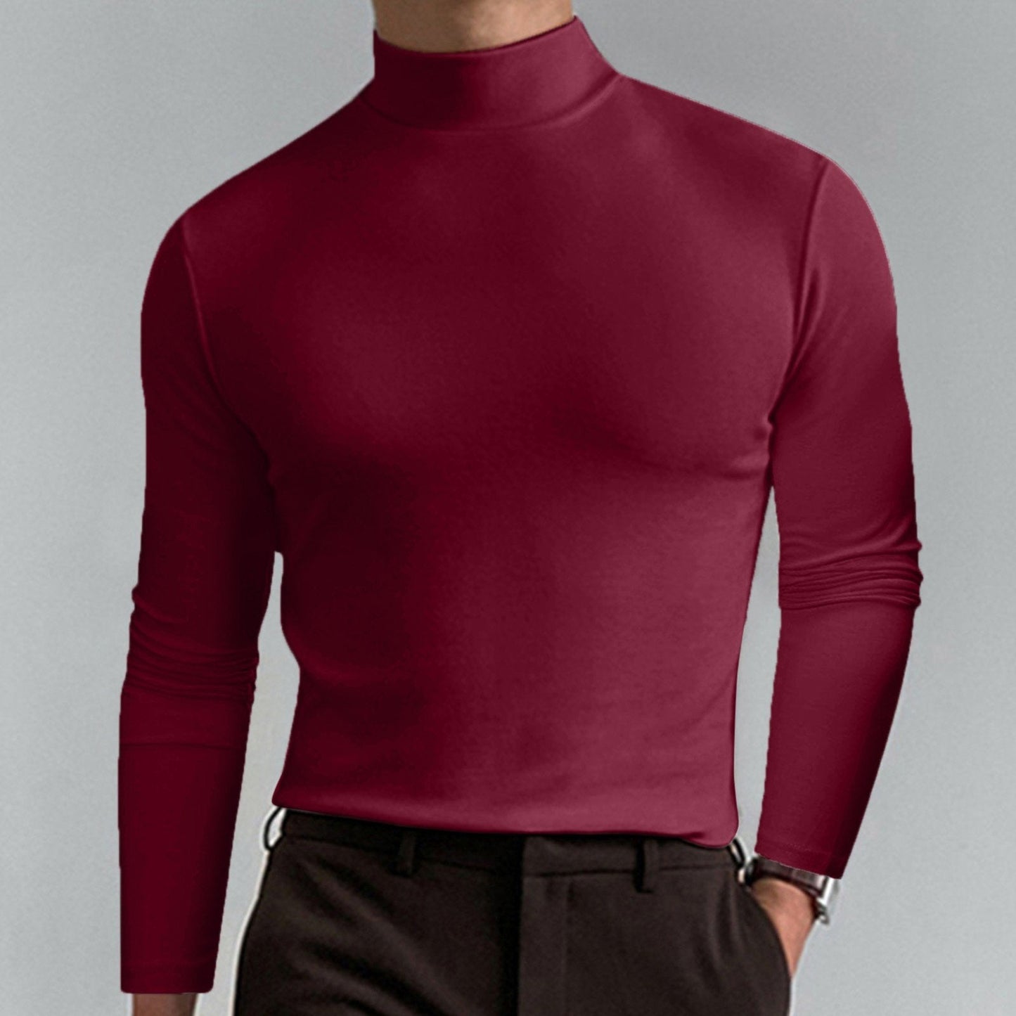 ⏳Begrenzte Zeit 50% Rabatt💥🎁Hochgeschlossenes Herren-T-Shirt mit langen Ärmeln und schmaler Passform
