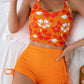 2-teiliges Damen Tankini-Set mit Floral-Print & Tunnelzug