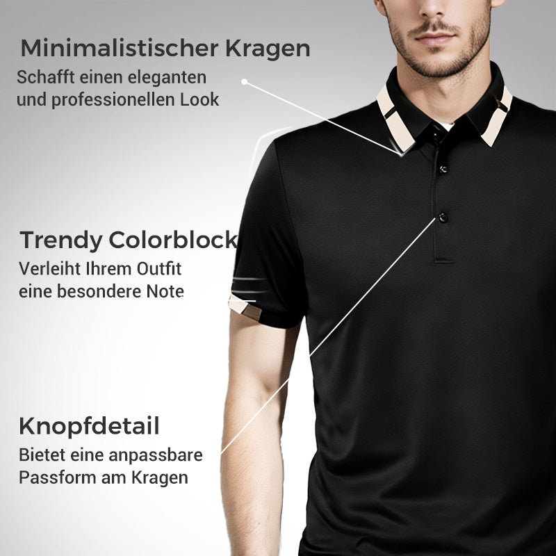 🔥Herren Stretch Ice Silk Kurzarm-T-Shirt mit Revers