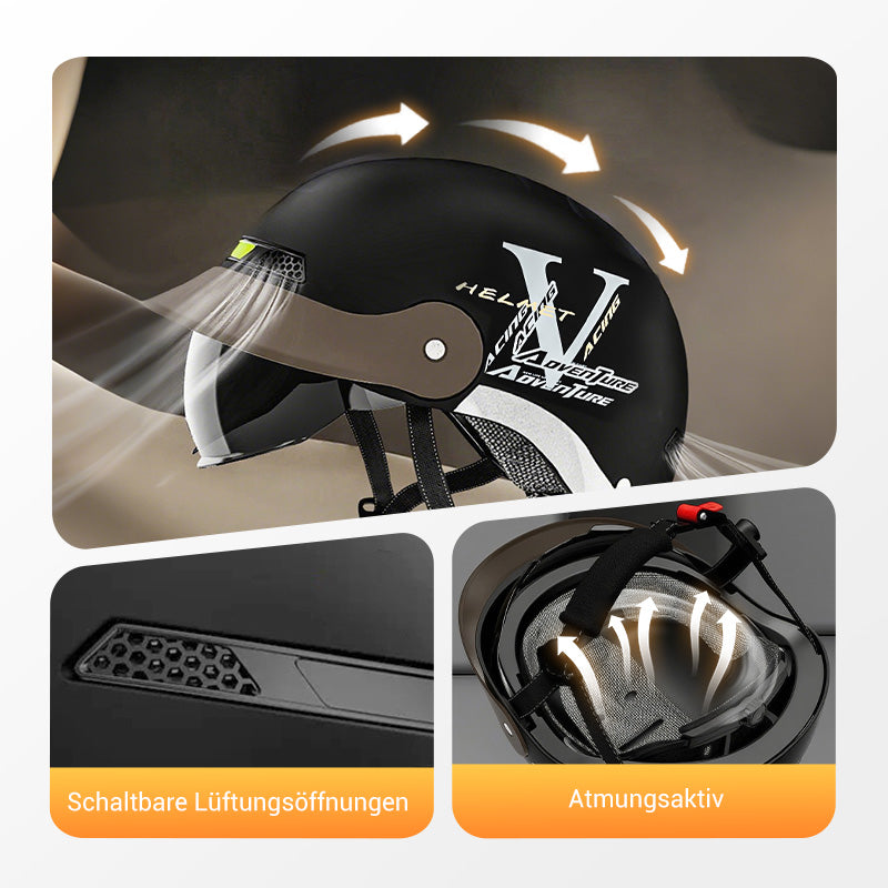 🛡️Atmungsaktiver, leichter und stoßfester Motorradhelm