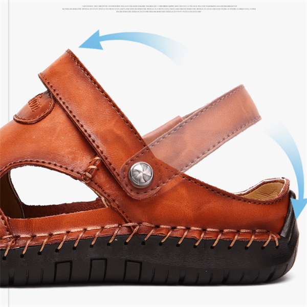 🔥Große Größe Weiches Leder Männer Atmungsaktive Outdoor-Sandalen