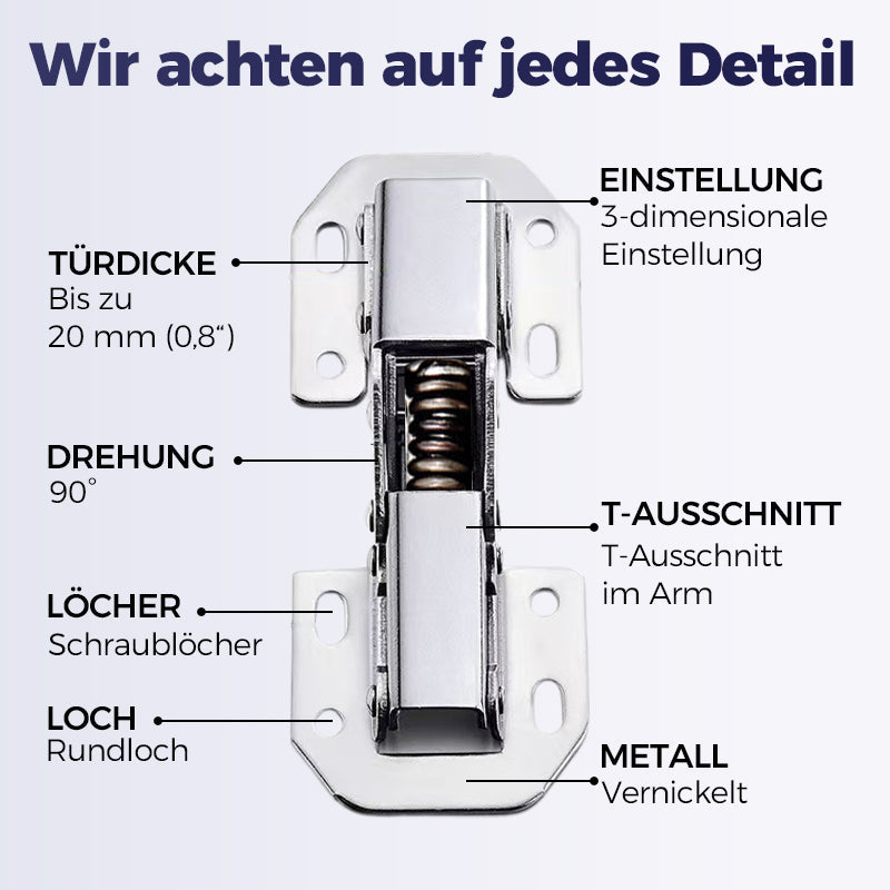 🔥Scharniere für Schränke - Einfache Installation von Brückentürscharnieren