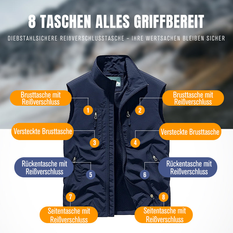 ⏰🔥Herren Outdoor-Weste mit mehreren Taschen🧥