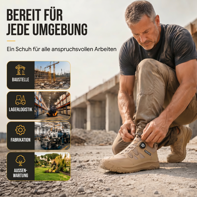 Sicherheitsschuhe für Herren mit Stahlkappe und Drehschnürsystem