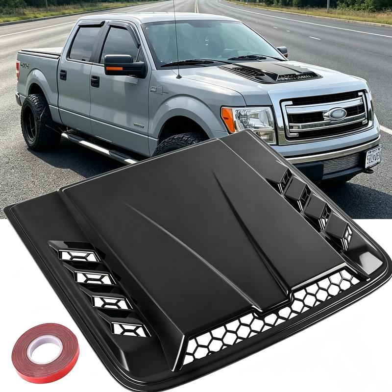 2026 Neue Schwarze Universelle Große Motorhauben-Luftschlitze – Motorhauben-Lufteinlass-Scoop für Chevy Silverado, Colorado, Ford F-150/F-250/F-350, Dodge Ram 1500/2500/3500 (Automobil-Außendekorations-Zubehör)