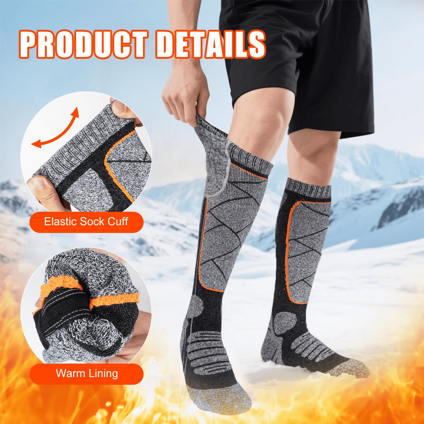 🎁Neujahrs-Sonderangebot: 50% Rabatt💥💥 Waschbare, wiederaufladbare Heizsocken für Damen und Herren