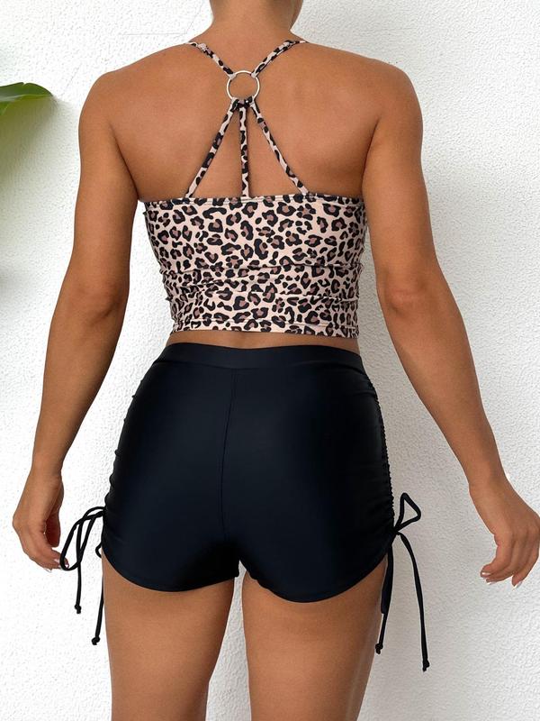 2-teiliges Damen Tankini-Set mit Floral-Print & Tunnelzug