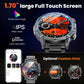 Herren-Military-Smartwatch mit 1000 mAh Akku, 1,91 Zoll AMOLED-Display, LED-Taschenlampe/5 ATM wasserdichte Fitnessuhr mit Telefonfunktion, 110+ Sportmodi / Herzfrequenz / Schlafmonitor / SpO2, iOS/Android