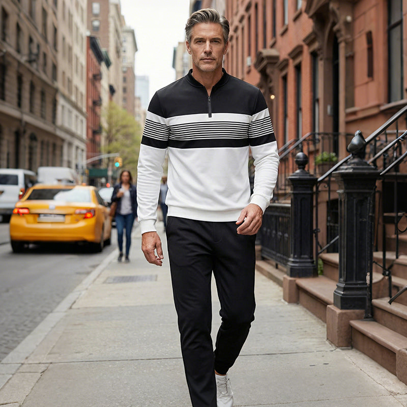 👕 50% RABATT! ⌛ Herren-Set: Pullover mit Grafischem Druck & Hose – Lässiger Street-Style, Bequemer Schnitt & Vielseitig 👖