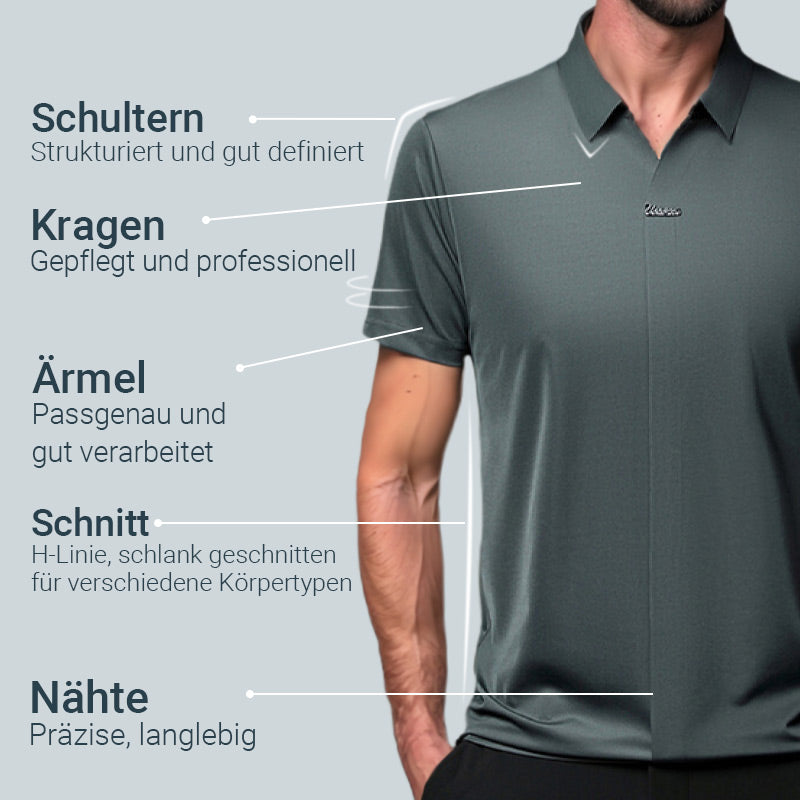 🎁Heißer Verkauf 55% Rabatt⏳Herren Casual Revers Atmungsaktiv Knitterarmes T-Shirt
