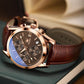 ⏰Black Friday Sale 50 % RABATT💥💥OLEVS Dreiaugen-Sechszeiger-Leder-Freizeit-Chronograph Herrenuhr