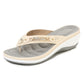 🎁2025 Neues Design der offenen Form✨🩴Weich gepolsterte Damen-Flip-Flop-Sandalen