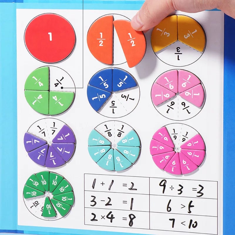 🧩 🎨Magnetisches Montessori-Bruchpuzzle aus Holz für Kinder