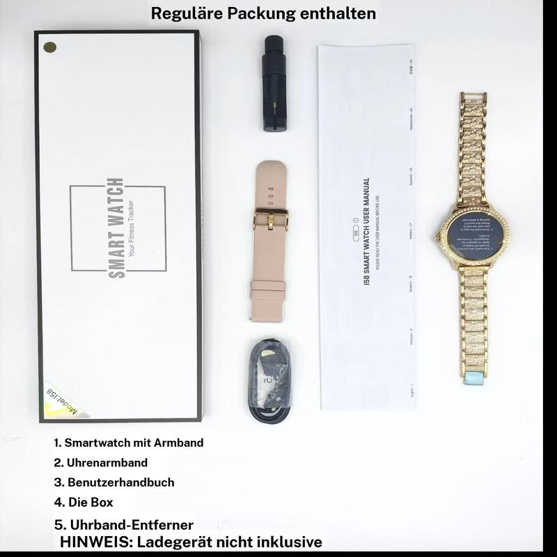 Modische Smartwatch für Frauen, 1,32 Zoll HD-Großbildschirm-Digitaluhr