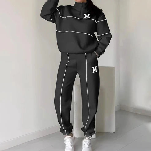 🍂 Frühherbst-Sonderaktion mit 50 % Rabatt！ ⌛️ Lässiges Sweatshirt 2-teiliges Set mit Linie