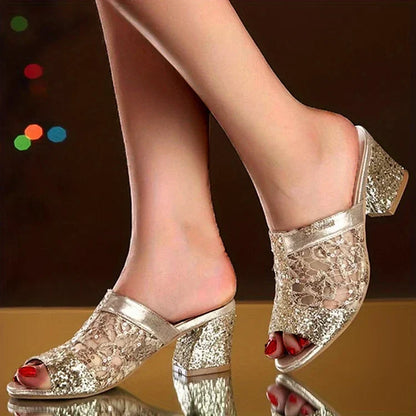 😍 ¡Último día! 50% de descuento 😍 - Sandalias de mujer decoradas con brillantina.