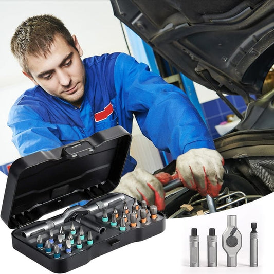 🔥2026 Heißer Verkauf: 50 % Rabatt🔥24-in-1 magnetisches Schraubendreher-Bit-Set mit T-Griff-Ratschen für Hausreparaturen