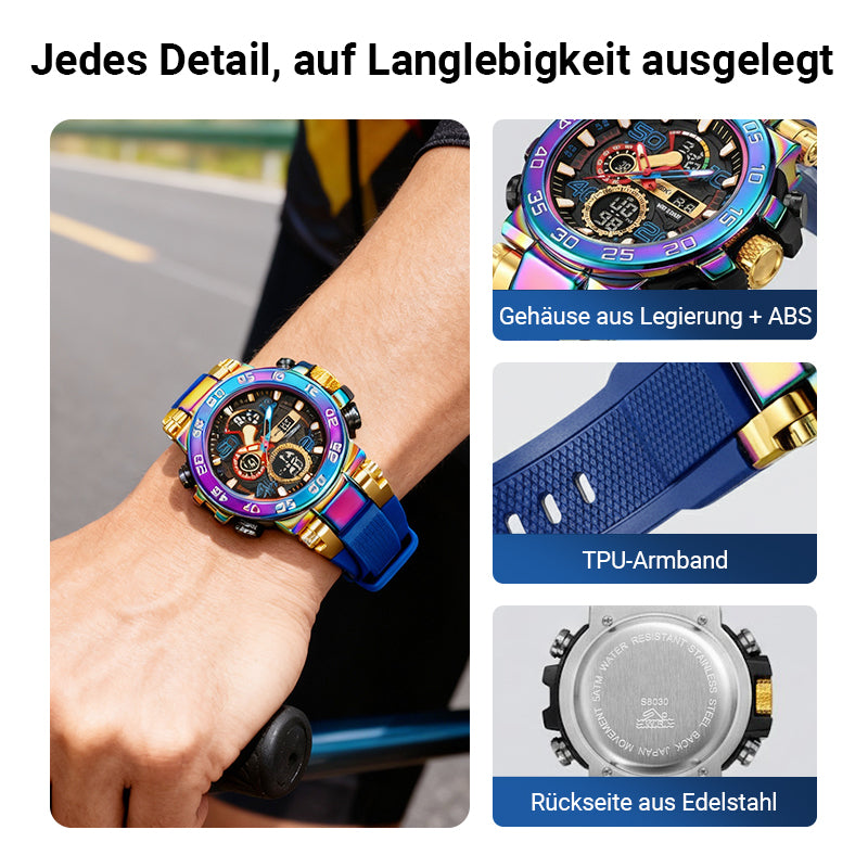 🎨Farbenfrohe Herrenuhr im Punk-Stil mit Quarzwerk