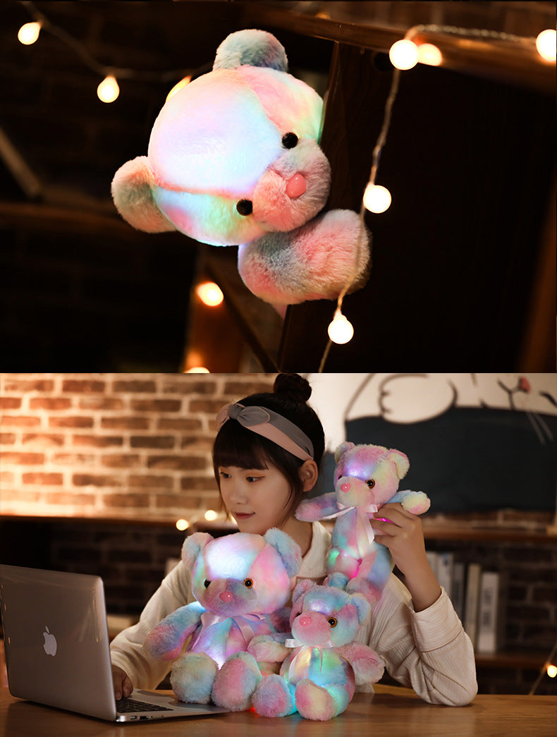 🎄❤️Weihnachtsangebot: 50% Rabatt 🧸Teddybär, buntes LED-Licht, Stofftiere