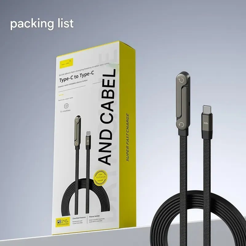 🔥 2-in-1-Geflochtenes Schnellladekabel mit integriertem Handyhalter