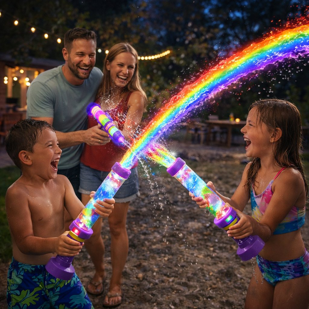 🌈 Leuchtende Regenbogen-LED-Wasserpistole | Sommerlicher Spaß, der wie von Zauberhand zum Leben erwacht!