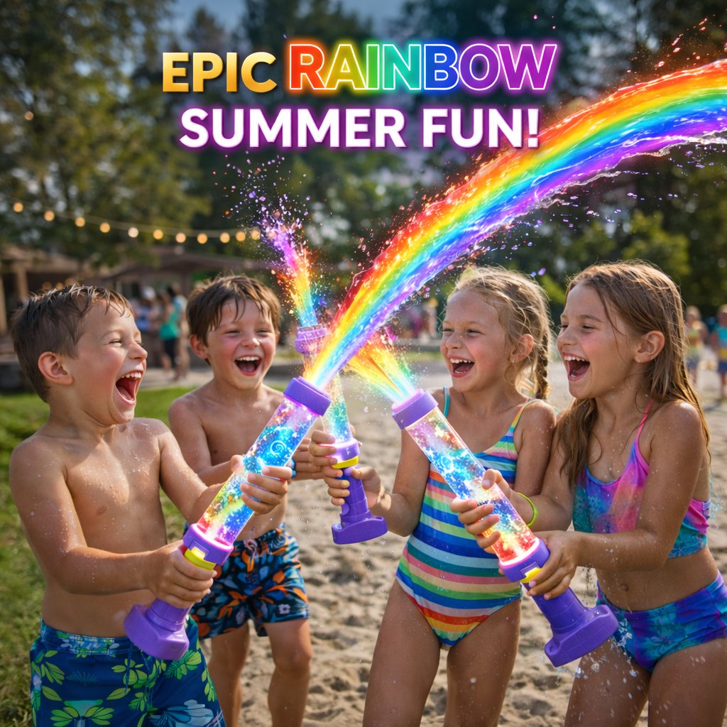 🌈 Leuchtende Regenbogen-LED-Wasserpistole | Sommerlicher Spaß, der wie von Zauberhand zum Leben erwacht!