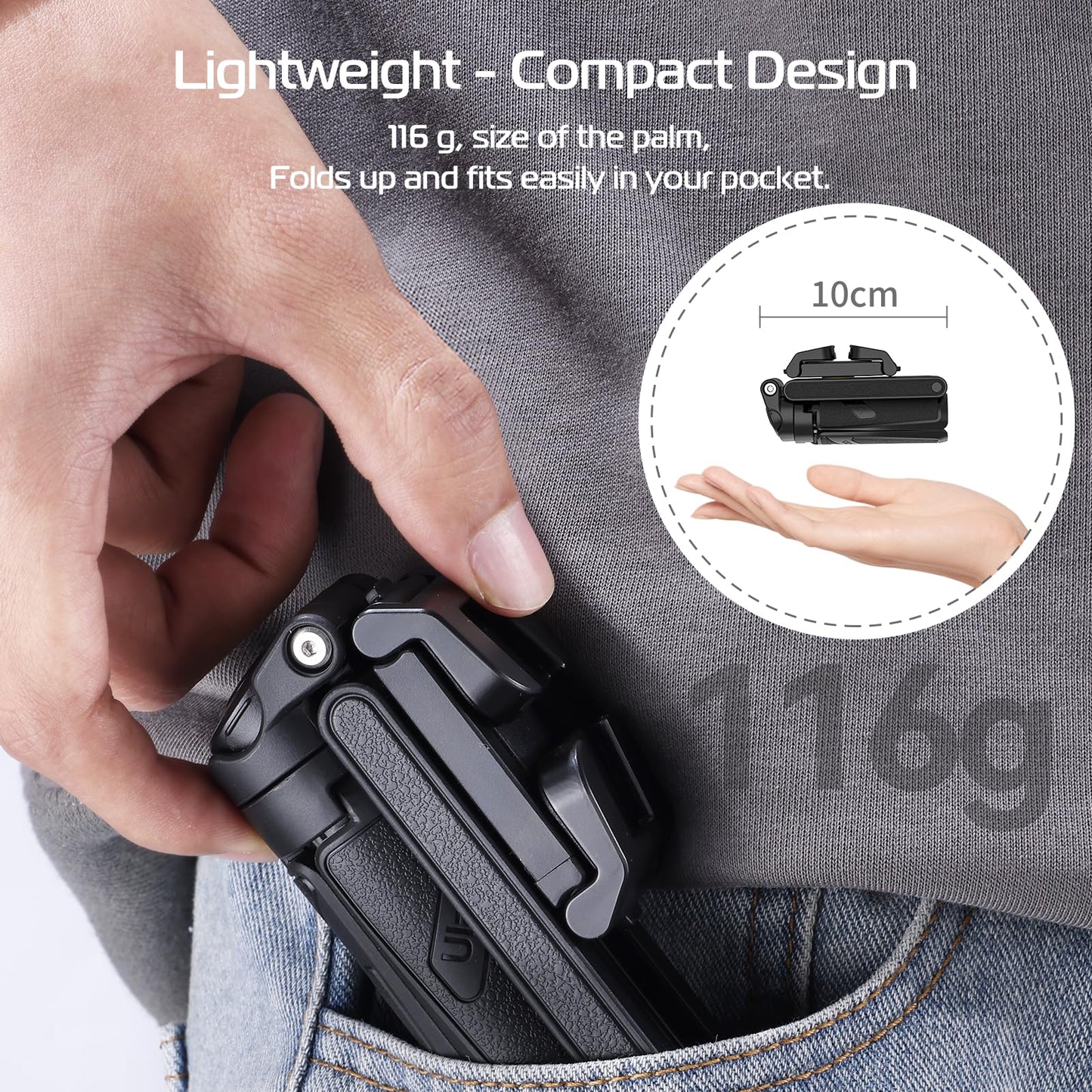 😍📱Ausziehbares Selfie Stick Stativ im Taschenformat mit abnehmbarer Fernbedienung📸