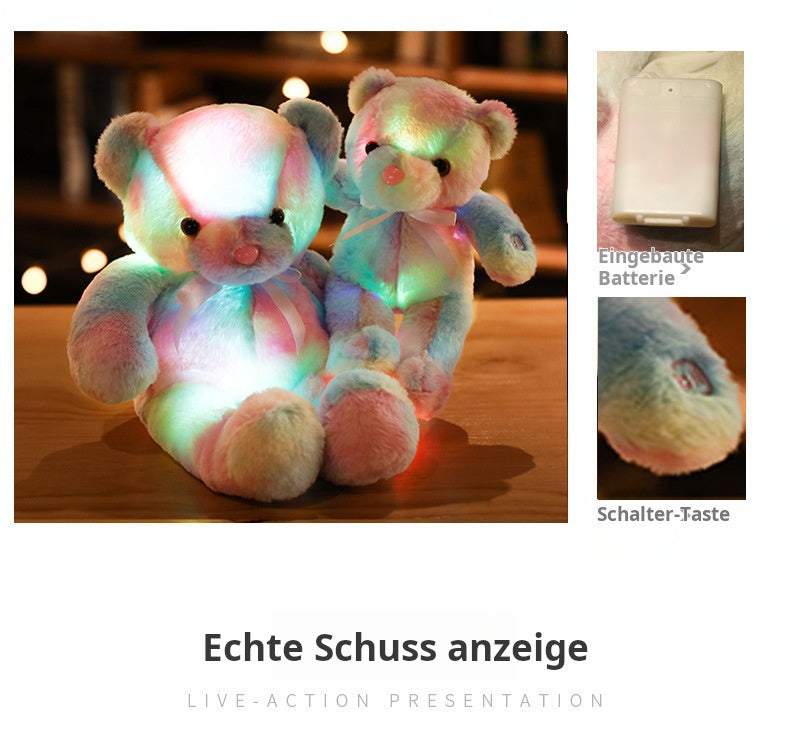 🎄❤️Weihnachtsangebot: 50% Rabatt 🧸Teddybär, buntes LED-Licht, Stofftiere