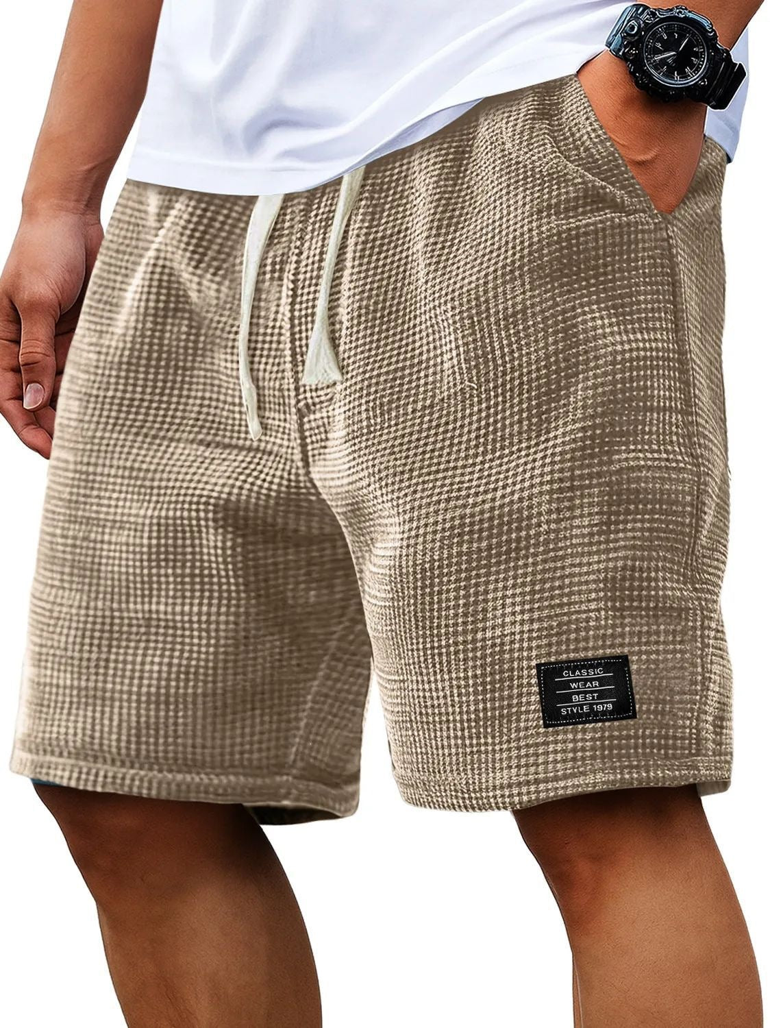 🩳💪 Lässige Herren-Shorts aus Waffelstrick mit Kordelzug – 50% RABATT! Bequem, atmungsaktiv, perfekt für warme Tage. 🔥☀️