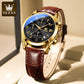 ⏰Black Friday Sale 50 % RABATT💥💥OLEVS Dreiaugen-Sechszeiger-Leder-Freizeit-Chronograph Herrenuhr