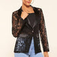 🏖️Sommer-Glamour Limited Edition💋Damen Eleganter Spitzenblazer mit  Ein-Knopf-Verschluss